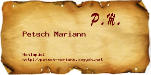 Petsch Mariann névjegykártya