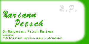 mariann petsch business card